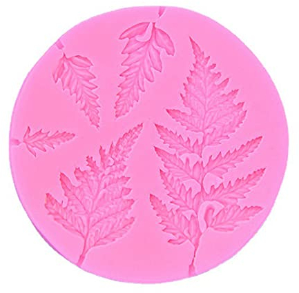 Leaves Silicone Fondant Mould Silicone Fern Leaves Cake Decorating Mold Durable 3D Flower Icing Moulds for Wax Melts Cake Decorating Baking Soap Candy Jelly Sugarcraft