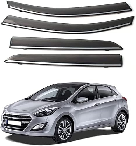HMLTD 4 Stück ABS Windabweiser für Hyundai I30 2010-2018, Einfache Montage Windabweiser vorne und hinten, Auto Sonnenschutz, Autozubehör