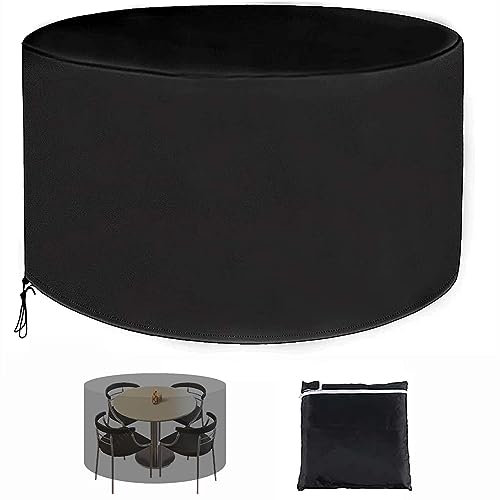 Amunpitic Gartenmobel Abdeckung Runden 60x60cm, Wasserdichtes Schutzhülle Outdoor, 420D Oxford Gewebe Winddicht Abdeckhaube Schutzhülle für Gartenmöbel, Gartentische und Möbelsets