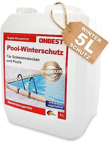 ONBEST Effektiver Pool-Winterschutz Überwinterungskonzentrat gegen Algen, Ablagerungen & Schmutz im Wasser – Flüssiges Winterpflegemittel für Ihren Pool/Schwimmbad – 3 L oder 5 L Wintermittel