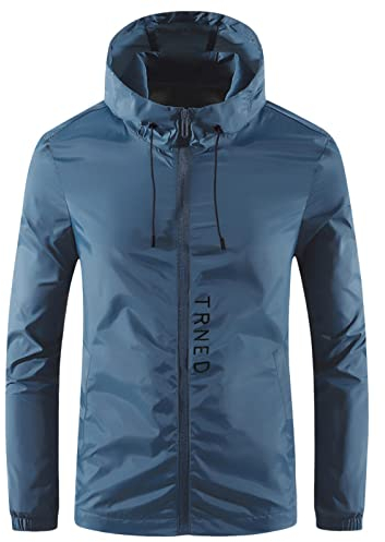 Herren Softshelljacken Leicht Regenjacke Dünne Winddicht Atmungsaktiv Wasserdicht Jacke Regen Mit Kapuze Windbreaker Funktionsjacke für Wandern Laufen Outdoor