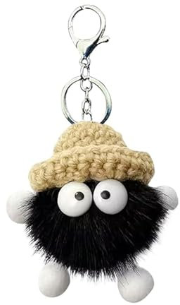JDCMEI Porte-clés en Peluche Mignon et Douillet, Noir, pour Femmes, Cadeaux pour Amis et Famille