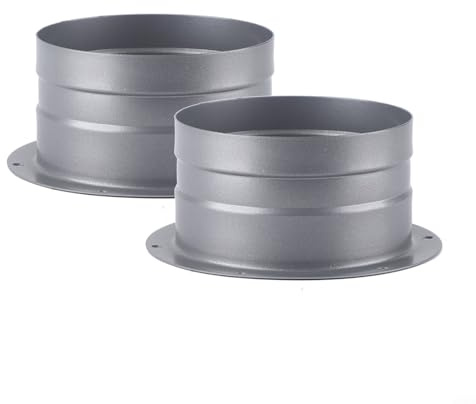 HpLive 2 x 75 mm metal wall flange connector for ventilation pipe, air ducting connection, wall air pipe, hose flange adapter
