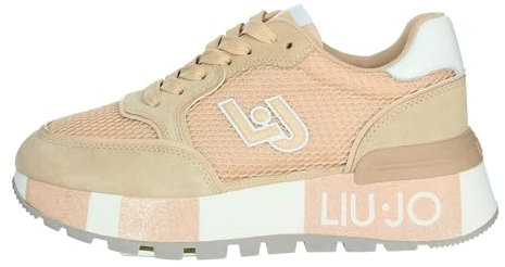Liu Jo BA4005 Amazing Papaya Sneakers Sportive per Donna in Nabuk e Tessuto Rosa con Zeppa Alta (Rosa, 37)