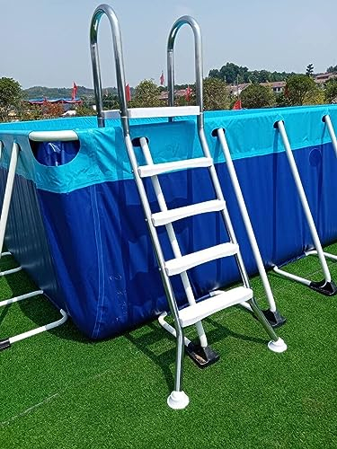 BOTOWI Échelle De Piscine Robuste avec Marches Amovibles pour Piscines Hors Sol De 52 De Profondeur, Acier Inoxydable 304, Escalator À 4 Marches avec Mains Courantes pour Entrée D'escalier