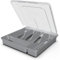 KJCQGQTZ Bandejas de Cubiertos plástico Organizador Cubiertos con Tapas Transparentes, 5 Compartimentos Tienda cajones Porta Utensilios Portátil Bandeja vajilla para cajón Cocina,Gris