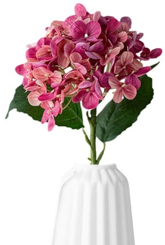 Künstliche Blume Hortensie, Hortensien Kunstblumen Länge 45cm, Getrocknete Hortensien, Kunstblumen Wie Echt Deko Seidenblumen, Kunstblumen Für Hochzeit Home Par Tisch Küche Büro Deko Heißes Rosa