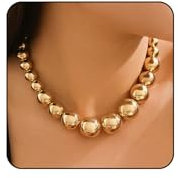XYTDM Silver & Gold Chunky Necklaces - Big Ball & Choker Styles, Thick Bold Beaded Designs