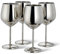 Oak & Steel - 8 Elegante Edelstahl Weingläser (540ml) - Silber - Robust & Unzerbrechlich - Geschenkset für Geburtstage, Hochzeiten, Weihnachten
