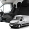 Sitzbezüge kompatibel mit Renault Master, 5er-Set Wasserdichter Vordersitzschutz Schwarze Passform Set für Vorderfahrer und Doppel Beifahrer, Premium Transporter Sitzauflagen Set für Van