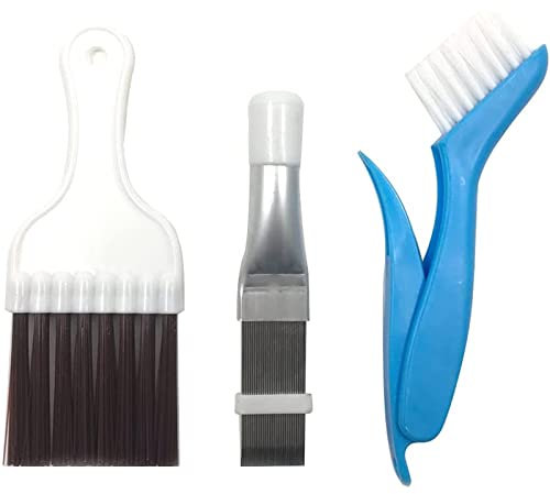 INCAUCA 3 Packs Air Conditioner Condenser Fin Comb, Fin Cleaning Brush, Coil Brush, AC Cleaning Kit, Refrigerator Cleaner Tool, Coil Cleaning Whisk Brush