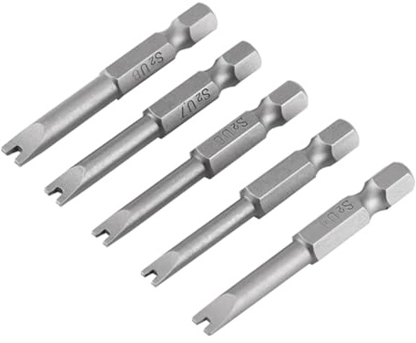 5 Pcs S2 Alloy Steel 50mm Length Screwdriver Bit, U-Shaped Screwdriver Bit, Shaped Screwdriver Bit for Electricians, Mechanics