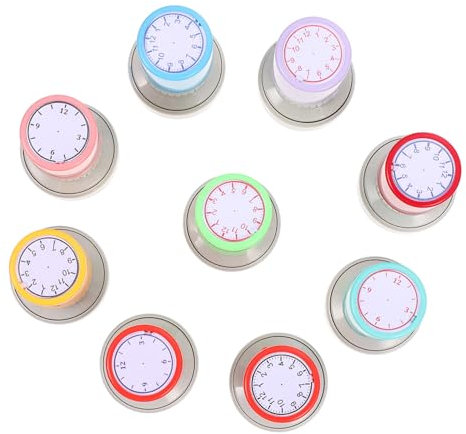 KOMBIUDA 9 STK Uhrenstempel Lernuhr Stempel Stempel Uhr Stempel für Zeitangabe Uhrzeit Lernspielzeug Aufkleber Briefmarken leise Wanduhr Zeitlernstempel Uhrensiegel Abs