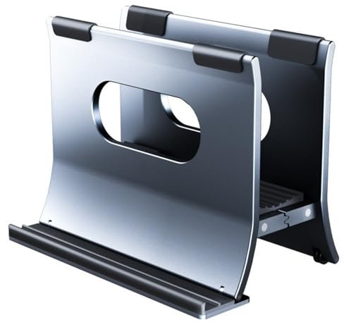 Vertical Laptop Stand For Desk Gravitational Auto Lock Aluminum Holder For Laptop Notebook Storage Bracket Space Gray