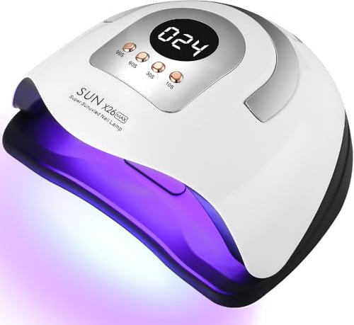UIHOL UV LED Lampe für Nägel, 380W 81LEDs Gelnägel Nagellampe Professionelle Schnell Nageltrockner mit 4 Timer, LCD Anzeige und Smart Sensor für Finger Zehennagel und für Alle Gel Nagellack, Shellac