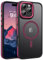GUAGUA Cover Magnetico per iPhone 16 Pro, Custodia iPhone 16 Pro Compatibile con MagSafe, Opoco Protettivo Case Sottile Anti-Graffio Glassato Traslucido Antiurto 6,3 Pollici, Rosa Calda