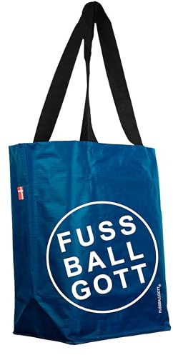 BikeZac | Original Fussballgott® FAHRRADTASCHE Clip-On Fahrrad-Einkaufstasche | Einkaufswagen Tasche | Wiederverwendbar | Recycling-Tasche - Simply Blue