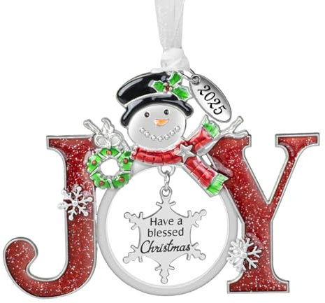 LARAINE Christmas Tree Ornaments – 2025 Decorative Hanging Pendant of Car Charm Holiday Keepsake Gift Home Decor (Joy (2025))