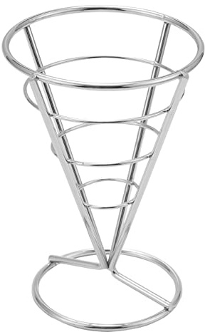 Qusedwey 4 Pcs French Fries Stand Cone Basket Fry Holder with Dip Dishe Cone Snack Fried Chicken Display Rack Food Shelves Bowl