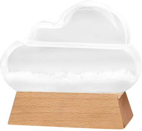 Sturmglas Wetterprognostaster, Wolkenform Prädiktor mit Holzbasi