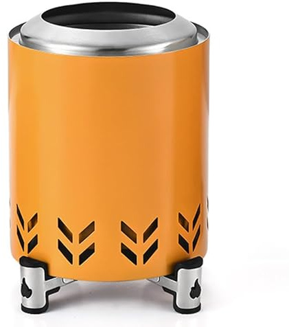 Tisch-Feuerstelle Outdoor – Mini Feuerstelle, Pellet-Tischkamin, Tragbarer Tischofen für Terrasse, Kleine Rauchfreie Feuerstellen, Tischfeuerstelle(Orange-with Stand)