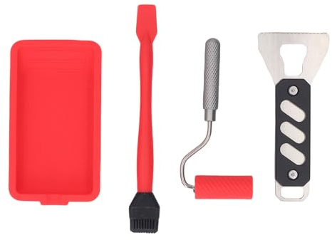 Spacnana Holzleim-Applikator-Set, Aluminium-Silikon | Präzises Kleben in der Holzbearbeitung, Set mit Tablett Rolle Pinsel, wiederverwendbar, kontrollierte Klebstoffmenge