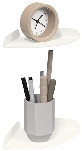 vidaXL Schwebendes Regal mit Regal 2 pcs Weiß 15 x 15 x 2 cm, Wohnzimmer, minimalistisches Design, schwebendes Regal, platzsparend, Moderne Wandmontage für Deine Deko