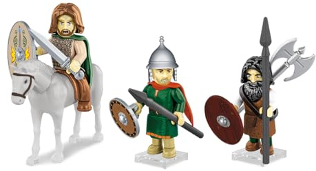 COBI Germanische Krieger Imperium ROMANUM, 45 Teile, 3 Figuren + Pferd | Bedruckte Steine (Pad Printed), 3 Barbarenfiguren, Kriegspferd, neue Drucke und Waffen, Hergestellt in der EU, ab 5 Jahren