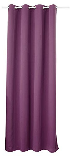 Laneetal Verdunkelungsgardine mit Ösen, Vorhang Blickdicht, Verdunklungsvorhang, Thermovorhang für Schlafzimmer, Gardine Lichtundurchlässig, Ösenschal, Ösenvorhang, Violette, 135x245 cm, 1 Stück