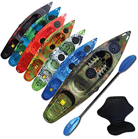 One Person Sit on Top Kayak Deluxe Starter Pack- Ideal for Beginners - Camo - Suitable for Outdoor use, Suitable for Flat Water – RIBER