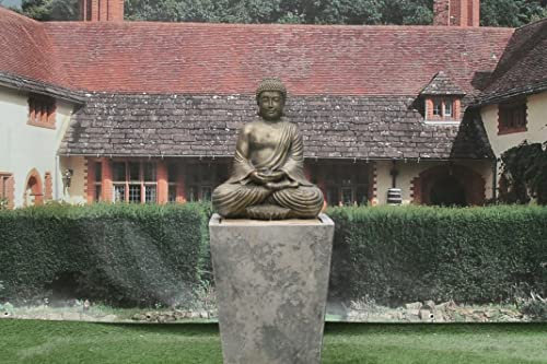 COMPASSION BUDDHA ON CANTABURY TUB STONE GARDEN WATER FOUNTAIN FEATURE