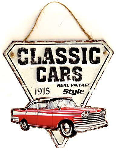 DiiliHiiri Cartel de Chapa Coches Clásicos Placa Retro Letrero Estilo Vintage Metal para Decoración Hogar (Classic Cars)