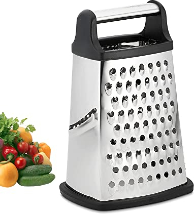 VBOK IGFE Grattugia Formaggio,Grattugia Verdure,Grattugia Formaggio Manuale,Grattuggia in Acciaio Inossidabile Grattugia Quadrata A 4 Lati E Grattugia Da Cucina, Pratici Gadget Per La Cucina