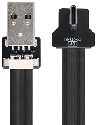 cablecc Cavo dati FPC piatto sottile ad angolo retto da USB 2.0 tipo A maschio a USB-C tipo C, per FPV, disco e telefono, 200 cm