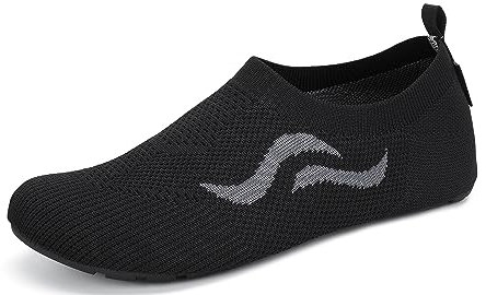 SAGUARO Zapatillas de Estar por Casa Hombre Mujer Zapatos de Casa Ligero Comodas Pantuflas Flexible Antideslizante, Negro 40/41 EU