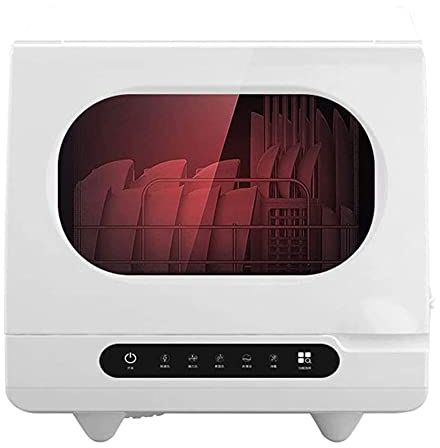 MNSSRN Lavaplatos Totalmente automática, máquina de desinfección de Secado de Escritorio pequeña sin instalación de orientación de rociado de rotación de lavavajillas de 360 ​​°