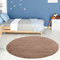 THE RUGS Living Room Rug - Shaggy Soft And Elegant Carpets For The Bedrooms And Kitchen, Easy To Clean, Many Different Sizes (120 cm Round, Beige)