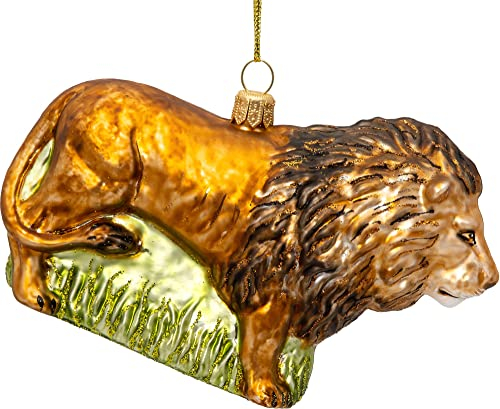 SIKORA Löwe besondere Weihnachtskugel Glas Christbaumschmuck Deko Figur Weihnachten Anhänger Ornament - Meisterstücke - BS743