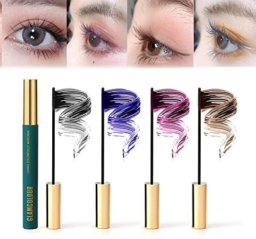 1/4Pcs Magic Color Skinny Mascara, Wasserdicht Gesunde Längen Mascara Bunte Dick Curling Skinny Mascara (Schlank, 4 Stück)