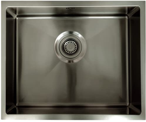 Essebagno Luisa évier 1 cuve seule 55x45 en inox gris gun métal