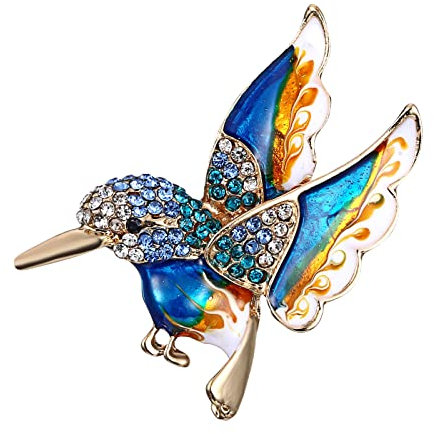 Brosche Damen Öltropfen-Legierungs-Allgleiches Pin-Brosche-Tagesbrosche-Geschenk-Mode-Mutter-Brosche Löwe Schmuck (Blue, One Size)
