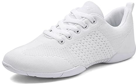 Damen Cheerleading Schuhe Mädchen Weiß Training Schuhe Cheer Schuhe Fitness Gymnastik Yoga Tanzschuhe Weiß 35