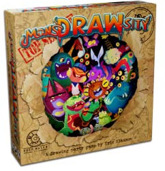 Deep Water Games MonsDRAWsity 2ª edición, juego de fiesta de dibujo basado en descripción verbal, toma turnos describiendo y dibujando un monstruo extraño, 8+, 3-8 jugadores