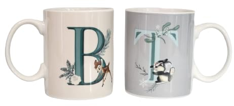 Disney Bambi and Thumper Mug Set Coffee Tea Couple Design Ceramic Cup Hot Cold Beverages Leak Proof Durable Drinking Novelty Gift