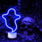 BringLuck2U LED Neonlicht Geist mit Ständer - Batterie/USB - Wanddekoration für Weihnachten, Geburtstagsfeier, Kinderzimmer, Wohnzimmer, Hochzeitsfeier (Blau)
