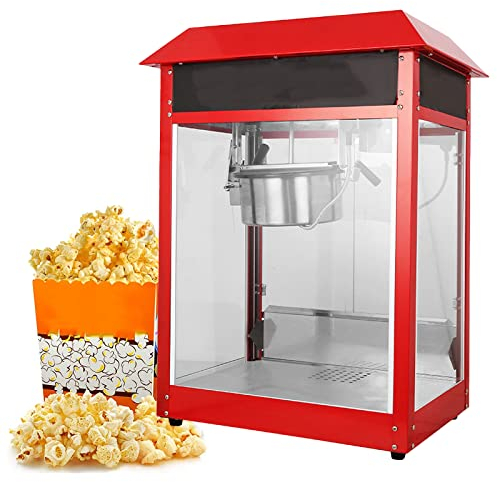 Máquina de Palomitas de Maíz, Retro, Palomitero, 1600W, Iluminación Interior, Máquina de Hacer Palomitas Dulces, Palomitas de Maíz Listas en 3 Minutos, Fiestas y Noches de Cine