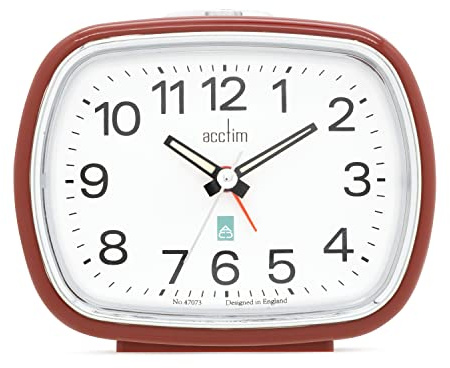 Acctim Camille Analogue Alarm Clock Quartz Luminous Hands Chrome Bezel (Shiraz)