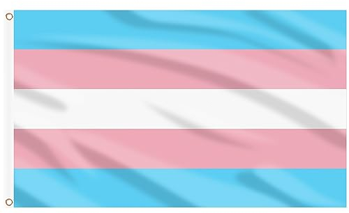 AhfuLife Transgender Pride Flagge LGBT Flagge 150 x 90 cm für Pride Day, 1 Stück Regenbogenflagge Doppelseitig mit Messingösen für Pride Day Parade, Pride Parade Dekorationen