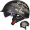 Motorrad Halbhelme Brain-Cap · Halbschale, Halbschalenhelm Herren Mit ECE, Motorradhelm Jethelm Retro Chopper Helm Vintage Männer Moped Mit Sonnenblende für Cruiser Chopper Biker ,F-M(57~58cm)