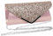 Fililogor Pochette Donna, Pochette da sera da donna Borsa a Spalla Catena elegante da Borse Cerimonia Paillettes con Catena Staccabile Bag Wedding Bridal Prom Party Borsa della frizione,Rosa